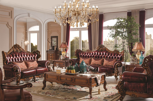 BỘ SOFA PHONG CÁCH MỸ HVN901SF ( 1+ 2 + 3 + 4 DA LOẠI A )
